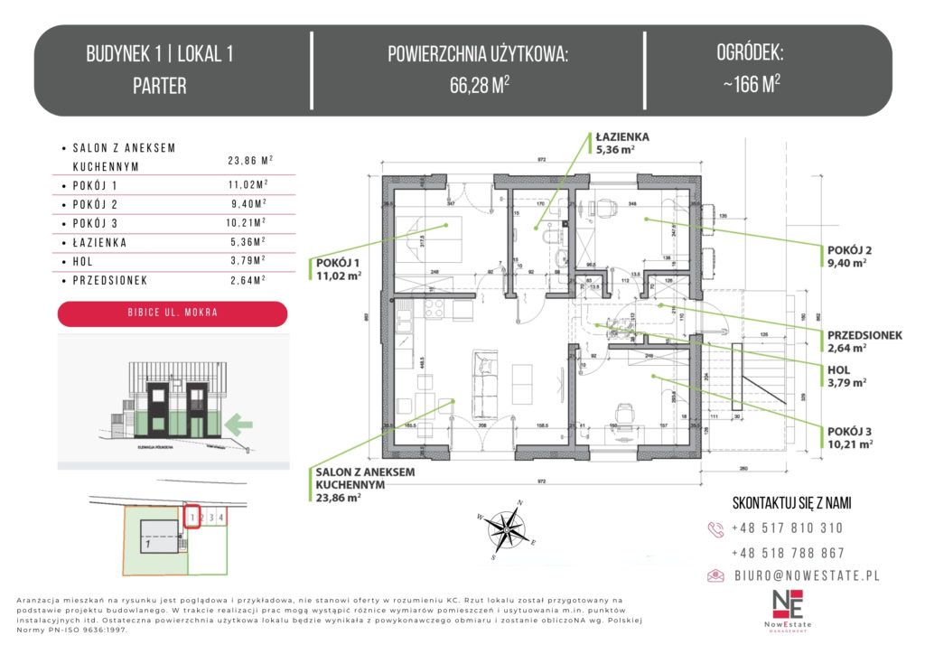 Bibice, mieszkanie na sprzedaż, 66 m2