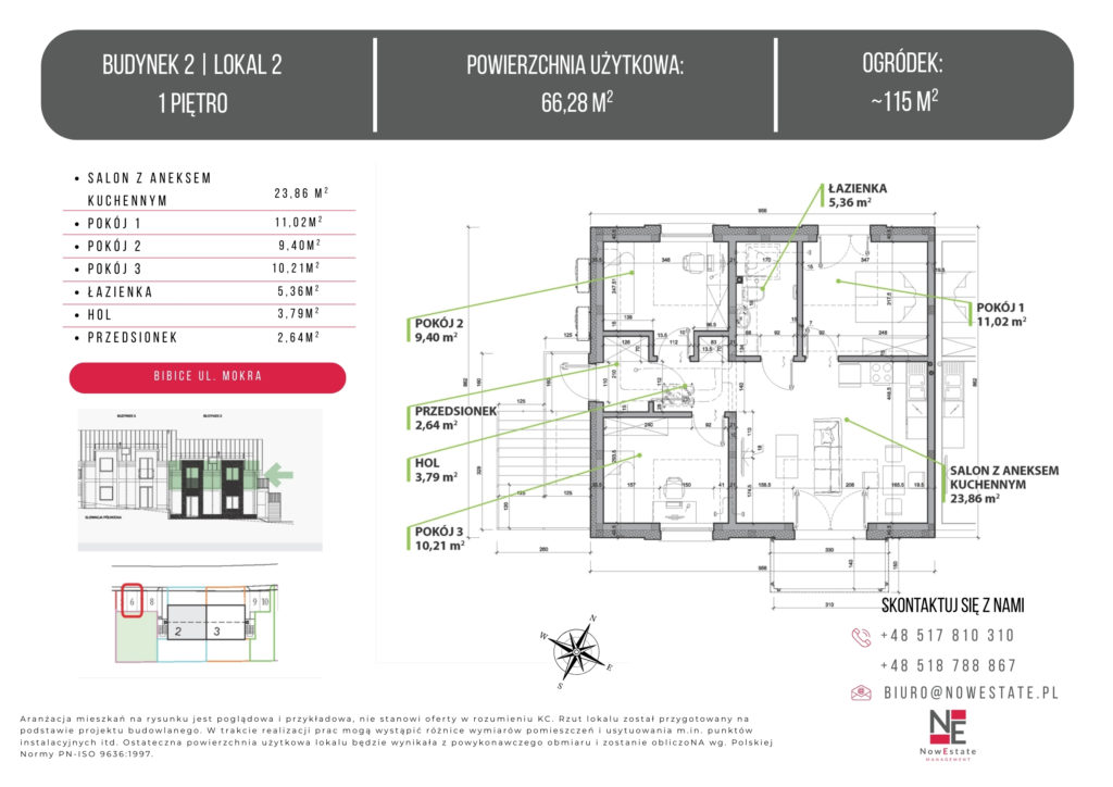 Bibice, mieszkanie na sprzedaż, 66 m2