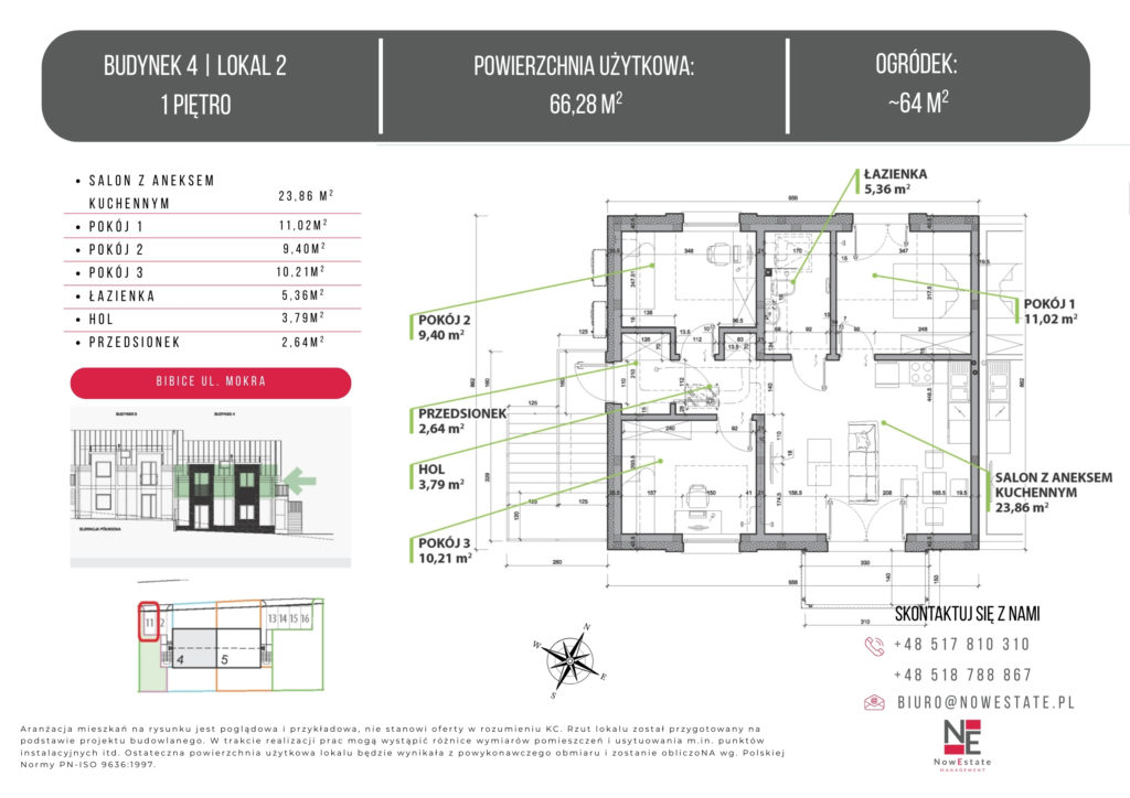 Bibice, mieszkanie na sprzedaż, 66 m2