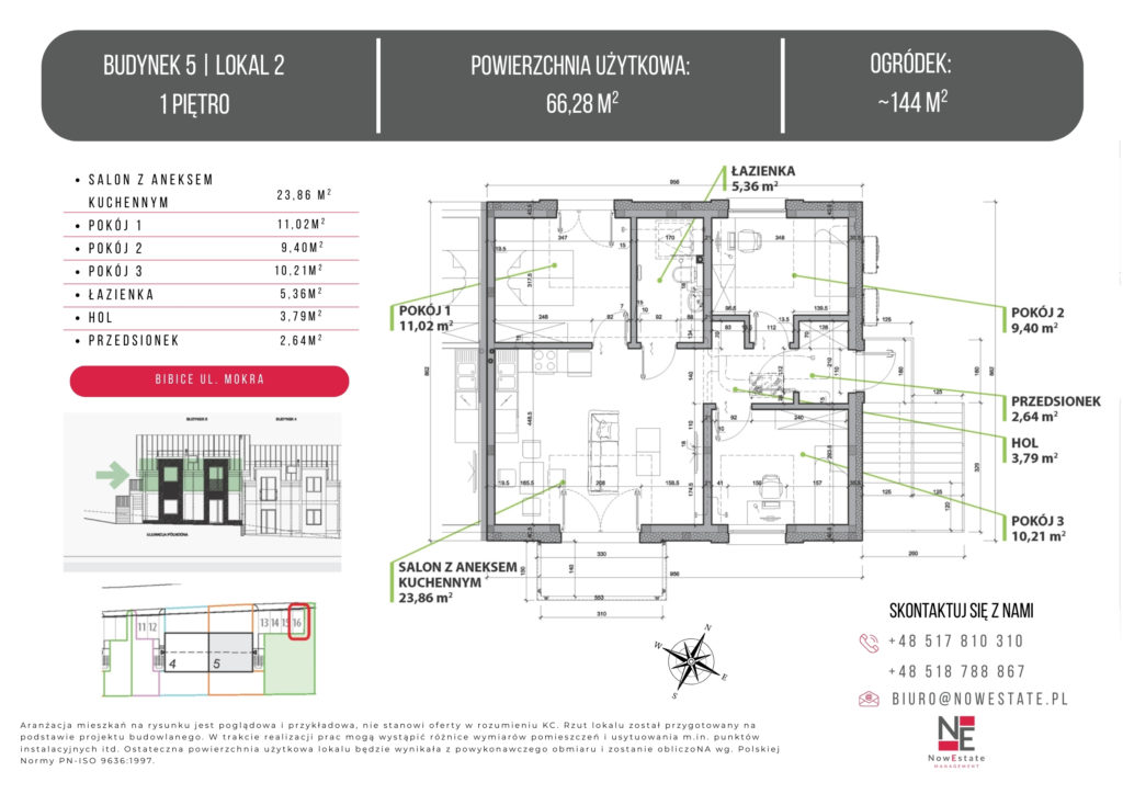 Bibice, mieszkanie na sprzedaż, 66 m2