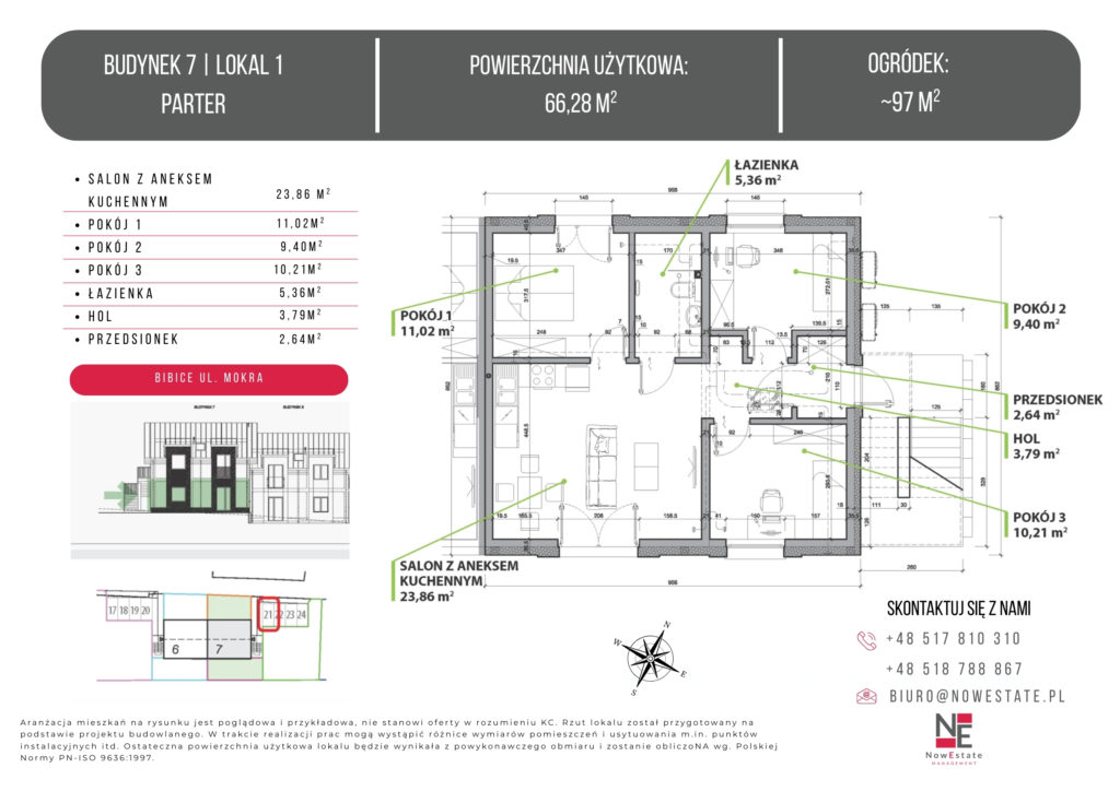Bibice, mieszkanie na sprzedaż, 66 m2