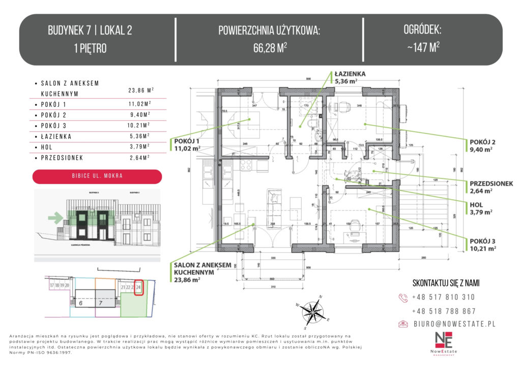 Bibice, mieszkanie na sprzedaż, 66 m2